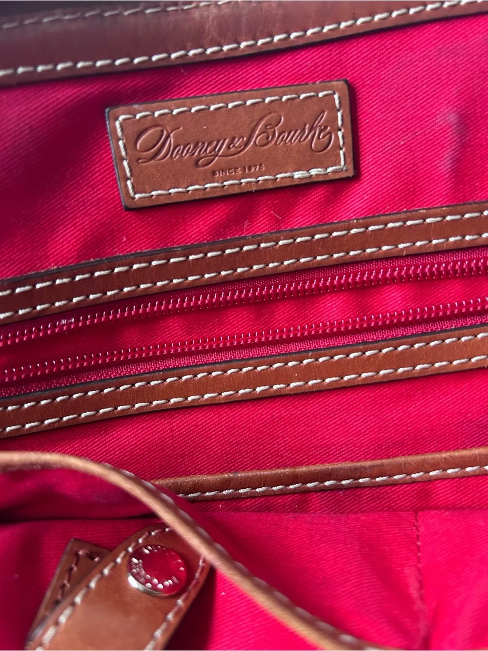 Dooney & Bourke Navy with Tan Leather Trim Satchel
